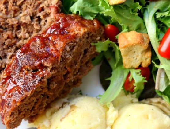 Bacon Barbecue Meatloaf with mashed-potatoes - Instant Pot - Instant ...